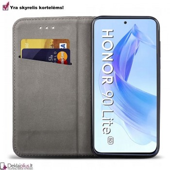 Telone dirbtinos odos dėklas - bordo spalvos (Huawei Honor 90 Lite) Telone dirbtinos odos dėklas - bordo spalvos (Huawei Honor 90 Lite)